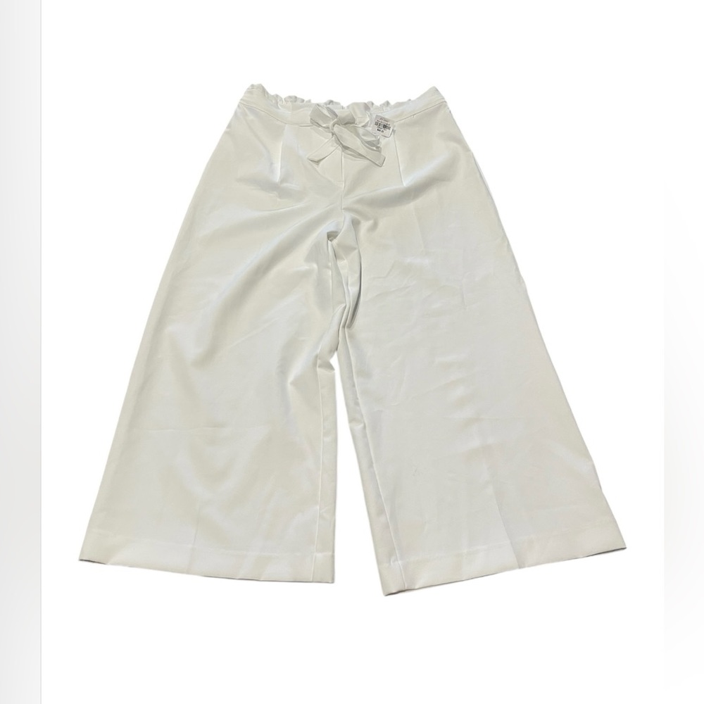 🤍Liz Claiborne Wide Leg Straight Crop Dress Pants Women’s Size 12 NWT White🤍